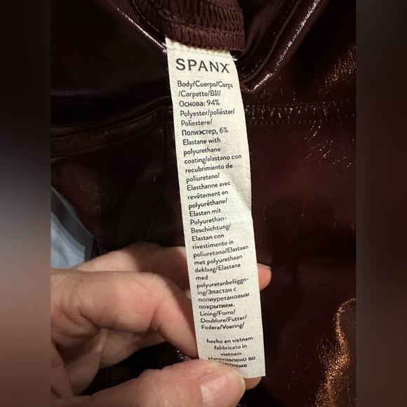 Spanx Faux Patent Leather Leggings Ruby BNWT Small Petite - Picture 8 of 9